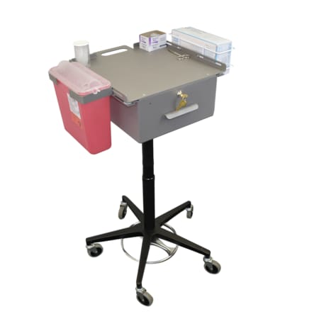 Omnimed Mobile Phlebotomy Cart with Large Storage Drawer (Keyed Lock) 350340